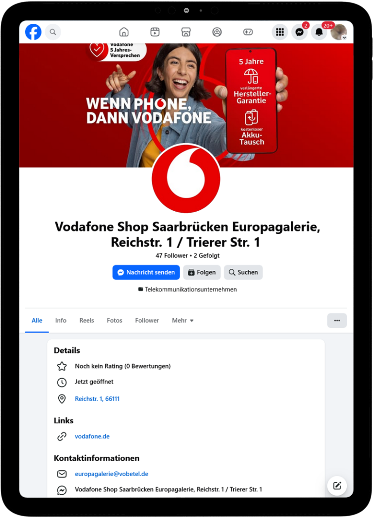 VoBeTel Social Media: Vernetzen Sie sich mit uns auf Facebook für Neuigkeiten und Support.